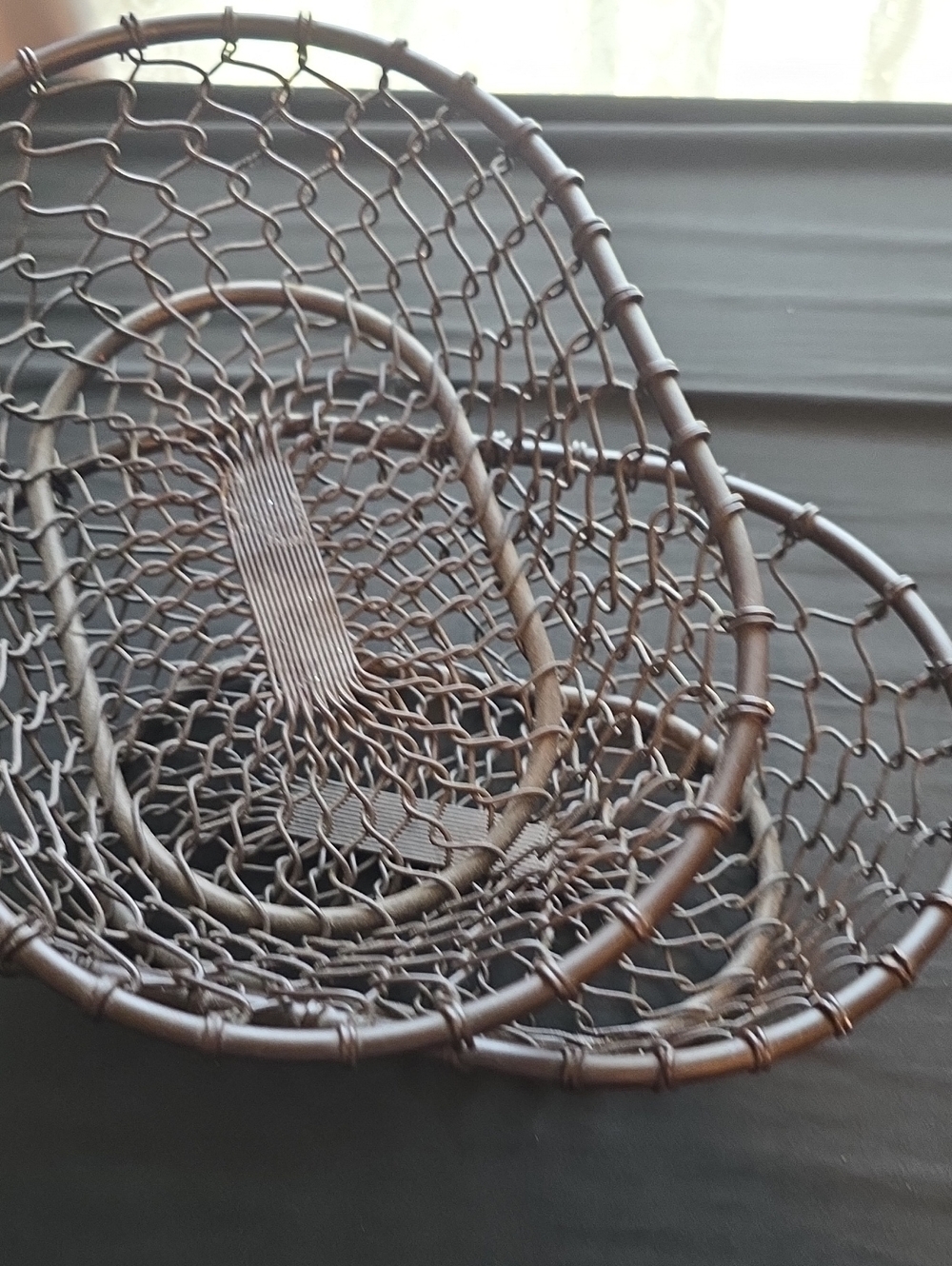 Decorative Woven Metal Basket - Brown